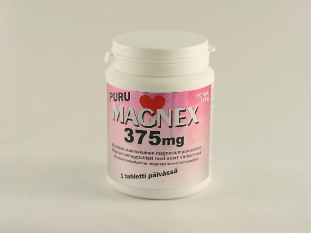 Magnex Puru Tbl 375mg N120 Mustsõs.maits