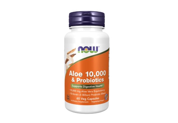 NOW Aloe 10000 & probiootikumid vegan kapslid N60