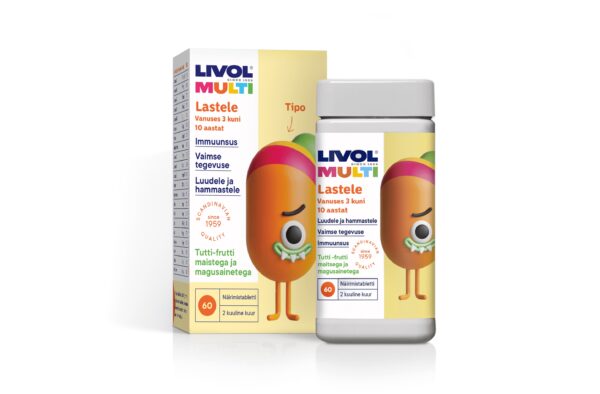 Livol Multi laste närimistabletid tutti-frutti N60