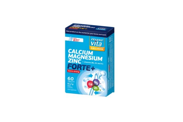 MaxiVita exclusive Calcium Magnesium,Zinc forte+ vitamiinid B6, D3, K1 tabletid N60