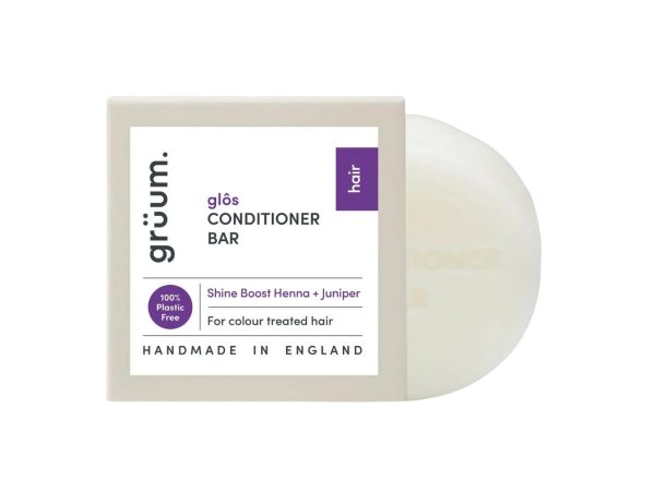 grüum.glos conditioner bar shine boost henna+juniper 50g värvitud juustele