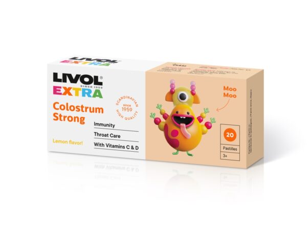 Livol extra Colostrum Strong imemispastillid N20 sidrunimaitselised