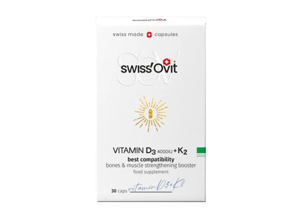 Swiss'Ovit Vitamin D3 4000IU+K2 kapslid N30