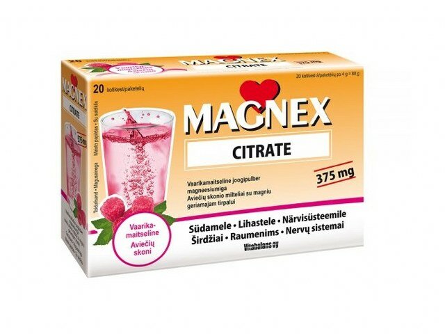 Magnex Citrate 375mg Joogipulber 4g N20